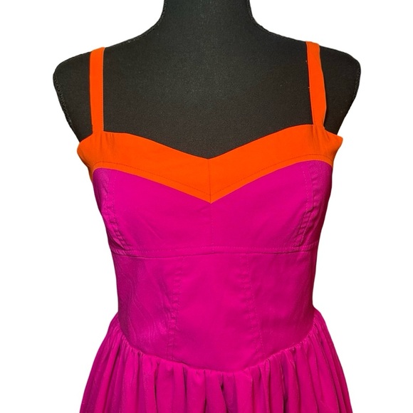 Vintage Havana hot pink midi dress size M - Picture 2 of 6